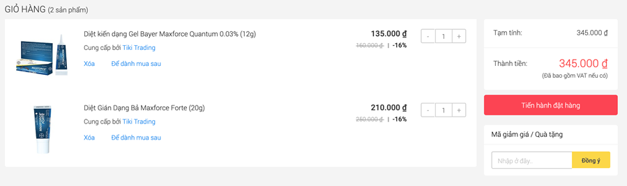 Bước 4.2: Kiểm tra giỏ hàng